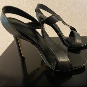 Black 4.5 inch Sling back Strappy Heels